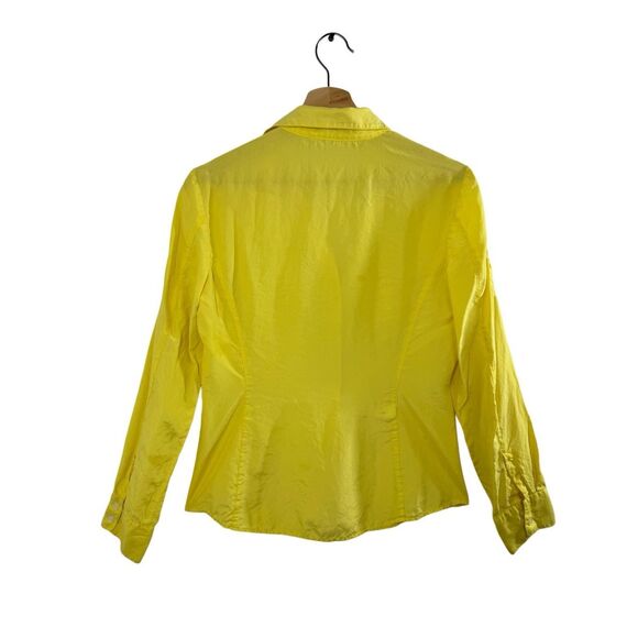 Express Yellow Long Sleeve Button Up Shirt Blouse Size S Collared Pockets - Picture 5 of 9